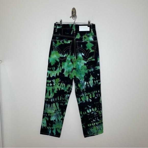 AMI ALEXANDRE MATTIUSSI Alex Jeans Wide Leg Low Rise Tie Dye Rigid Denim Size 27 - Picture 9 of 11